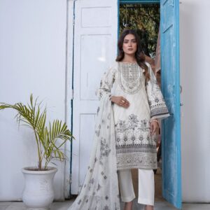 Ivory Zeenat Chikankari Lawn Set